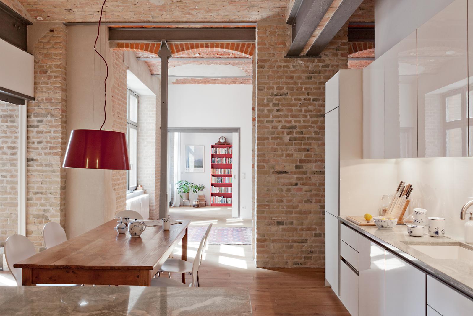 Deco cuisine brique rouge: brique parement deco interieur moderne ...